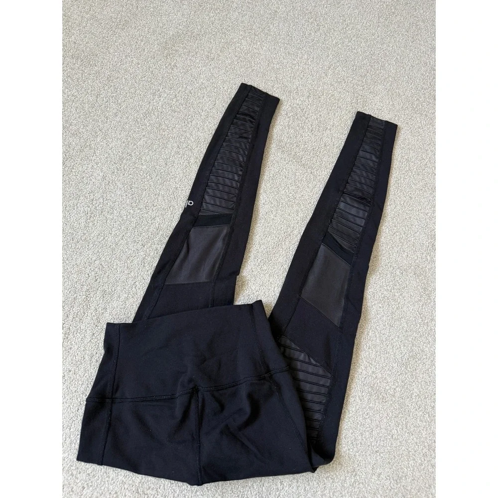 Alo Yoga Moto Leggings Size S Black High Waisted